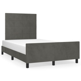 Dark gray velvet bed frame with headboard 120x190 cm by , Beds and slatted bases - Ref: Foro24-3270579, Price: 168,82 €, Disc...