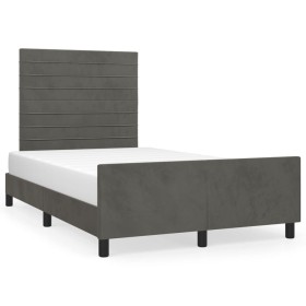 Estructura cama con cabecero terciopelo gris oscuro 120x190 cm de , Camas y somieres - Ref: Foro24-3270585, Precio: 169,94 €,...