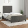 Estructura cama con cabecero terciopelo gris oscuro 120x190 cm