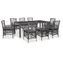 Conjunto de comedor de jardín 9 piezas ratán sintético gris de vidaXL, Conjuntos de jardín - Ref: Foro24-45992, Precio: 710,3...