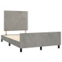 Bed frame with light gray velvet headboard 120x190 cm by , Beds and slatted bases - Ref: Foro24-3270572, Price: 163,27 €, Dis...