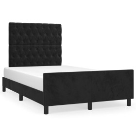 Estructura de cama con cabecero terciopelo negro 120x190 cm de , Camas y somieres - Ref: Foro24-3270598, Precio: 188,14 €, De...