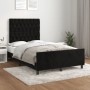 Estructura de cama con cabecero terciopelo negro 120x190 cm