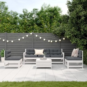 6-piece garden furniture set with solid white pine wood cushions by , Garden sets - Ref: Foro24-3250733, Price: 582,72 €, Dis...