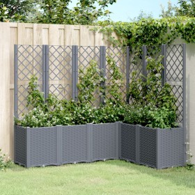 Planter with gray PP trellis 160x120x140 cm by , Pots and planters - Ref: Foro24-367876, Price: 233,99 €, Discount: %