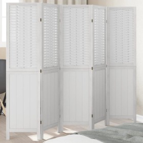 White Paulownia solid wood 5-panel dividing screen by , Room dividers - Ref: Foro24-358725, Price: 126,99 €, Discount: %