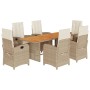 7-piece garden dining set with beige synthetic rattan cushions by , Garden sets - Ref: Foro24-3212284, Price: 983,10 €, Disco...