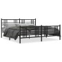 Black metal headboard and footboard bed frame 193x203 cm by , Beds and slatted bases - Ref: Foro24-376348, Price: 139,99 €, D...