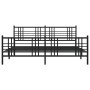 Black metal headboard and footboard bed frame 193x203 cm by , Beds and slatted bases - Ref: Foro24-376348, Price: 139,99 €, D...