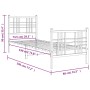 Metal bed frame with headboard and footboard white 75x190 cm by , Beds and slatted bases - Ref: Foro24-376381, Price: 76,29 €...