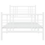 Metal bed frame with headboard and footboard white 90x190 cm by , Beds and slatted bases - Ref: Foro24-376383, Price: 79,99 €...