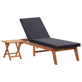 Lounger with synthetic rattan table and solid acacia wood by vidaXL, Loungers - Ref: Foro24-45991, Price: 261,70 €, Discount: %