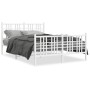 Metal bed frame with headboard and white footboard 120x190 cm by , Beds and slatted bases - Ref: Foro24-376388, Price: 117,99...