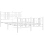 Metal bed frame with headboard and white footboard 120x190 cm by , Beds and slatted bases - Ref: Foro24-376388, Price: 117,99...