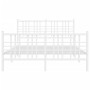 Metal bed frame with headboard and white footboard 120x190 cm by , Beds and slatted bases - Ref: Foro24-376388, Price: 117,99...