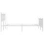 Metal bed frame with headboard and white footboard 120x190 cm by , Beds and slatted bases - Ref: Foro24-376388, Price: 117,99...