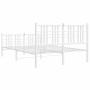 Metal bed frame with headboard and white footboard 120x190 cm by , Beds and slatted bases - Ref: Foro24-376388, Price: 117,99...