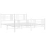 Metal bed frame with headboard and white footboard 180x200 cm by , Beds and slatted bases - Ref: Foro24-376395, Price: 136,99...