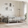 Estructura cama metal con cabecero y estribo blanco 180x200 cm de , Camas y somieres - Ref: Foro24-376395, Precio: 136,09 €, ...