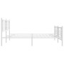 Metal bed frame with headboard and white footboard 180x200 cm by , Beds and slatted bases - Ref: Foro24-376395, Price: 136,09...