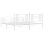 Metal bed frame with headboard and white footboard 180x200 cm by , Beds and slatted bases - Ref: Foro24-376395, Price: 136,99...