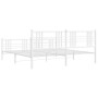 Metal bed frame with headboard and footboard white 193x203 cm by , Beds and slatted bases - Ref: Foro24-376397, Price: 139,40...