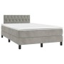 Cama box spring con colchón terciopelo gris claro 120x190 cm de , Camas y somieres - Ref: Foro24-3269855, Precio: 381,73 €, D...