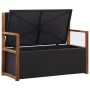 Black acacia wood synthetic rattan storage bench 115 cm by vidaXL, garden benches - Ref: Foro24-46010, Price: 196,64 €, Disco...