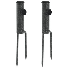 Parasol supports with spikes 2 pcs galvanized steel 9x35 cm by , Parasol accessories - Ref: Foro24-4003381, Price: 15,99 €, D...