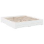 White engineered wood bed frame with drawers 200x200 cm by , Beds and slatted bases - Ref: Foro24-3280356, Price: 231,07 €, D...