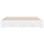 White engineered wood bed frame with drawers 200x200 cm by , Beds and slatted bases - Ref: Foro24-3280356, Price: 231,07 €, D...