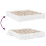 White engineered wood bed frame with drawers 200x200 cm by , Beds and slatted bases - Ref: Foro24-3280356, Price: 231,07 €, D...