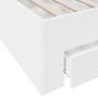 White engineered wood bed frame with drawers 200x200 cm by , Beds and slatted bases - Ref: Foro24-3280356, Price: 231,07 €, D...