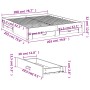 Estructura cama con cajones madera ingeniería blanca 200x200 cm de , Camas y somieres - Ref: Foro24-3280356, Precio: 231,07 €...