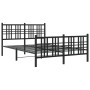 Bed frame with headboard and black metal footboard 137x190 cm by , Beds and slatted bases - Ref: Foro24-376341, Price: 124,57...