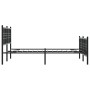 Bed frame with headboard and black metal footboard 137x190 cm by , Beds and slatted bases - Ref: Foro24-376341, Price: 124,57...