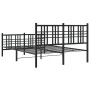 Bed frame with headboard and black metal footboard 137x190 cm by , Beds and slatted bases - Ref: Foro24-376341, Price: 124,57...