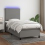 Boxspringbettmatratze und LED-Leuchten dunkelgrauer Stoff 100x200 cm von vidaXL, Betten und Lattenroste - Ref: Foro24-3134694...