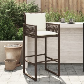 Kitchen stools with cushions 2 pcs brown synthetic rattan by , Garden chairs - Ref: Foro24-368706, Price: 167,38 €, Discount: %