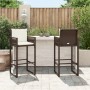 Kitchen stools with cushions 2 pcs brown synthetic rattan by , Garden chairs - Ref: Foro24-368706, Price: 166,99 €, Discount: %