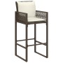 Kitchen stools with cushions 2 pcs brown synthetic rattan by , Garden chairs - Ref: Foro24-368706, Price: 166,99 €, Discount: %