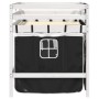 Children's loft bed with black white pine wood curtains 80x200 cm by , Beds and slatted bases - Ref: Foro24-3283811, Price: 1...