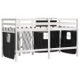 Children's loft bed with black white pine wood curtains 80x200 cm by , Beds and slatted bases - Ref: Foro24-3283811, Price: 1...