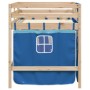 High bed for children with blue pine wood curtains 90x200 cm by , Beds and slatted bases - Ref: Foro24-3283818, Price: 155,99...