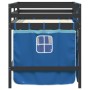 Cama alta para niños con cortinas madera pino azul 90x200 cm de , Camas y somieres - Ref: Foro24-3283824, Precio: 184,80 €, D...