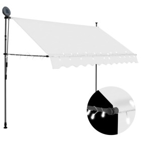 Toldo manual retráctil con LED crema 250 cm de vidaXL, Toldos - Ref: Foro24-145872, Precio: 92,99 €, Descuento: %