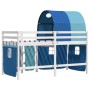 High bed for children with blue pine wood tunnel 80x200 cm by , Beds and slatted bases - Ref: Foro24-3283839, Price: 191,99 €...