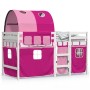 High bed for children with pink pine wood tunnel 90x190 cm by , Beds and slatted bases - Ref: Foro24-3283858, Price: 195,99 €...