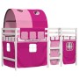 High bed for children with pink pine wood tunnel 90x190 cm by , Beds and slatted bases - Ref: Foro24-3283858, Price: 195,99 €...