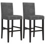 High stools 2 pcs solid rubber wood and fabric by , Kitchen stools - Ref: Foro24-4006188, Price: 132,99 €, Discount: %